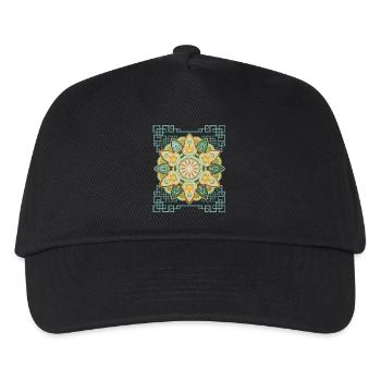 Vintage-Mandala Design 3D-Mandala - Kinder Basecap - Schwarz - Vorne
