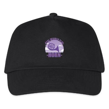 Horn Instrument Musician Girl Gift - Kids’ Baseball Cap - black - Front