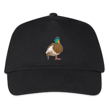 Ente Pirat Holzbein - Kinder Basecap - Schwarz - Vorne