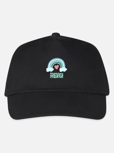 Friedrich Name Regenbogen Baby - Kinder Basecap - Schwarz