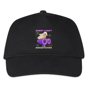 Bird, bird-watching, funny saying with binoculars - Kids’ Baseball Cap - black - Front