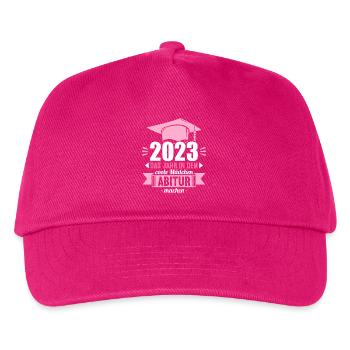 Abitur 2023 Das Jahr in dem coole Mädchen Abi mach - Kinder Basecap - Fuchsia - Vorne