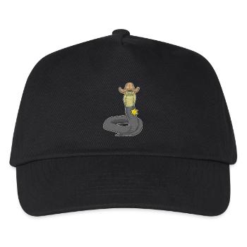 Schlange Sheriff Sheriffhut - Kinder Basecap - Schwarz - Vorne
