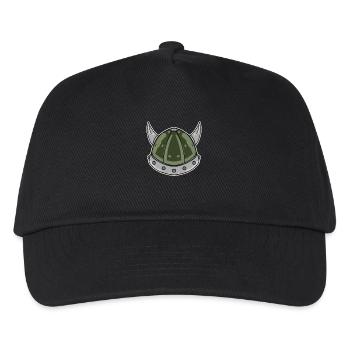 Wikinger Helm - Kinder Basecap - Schwarz - Vorne