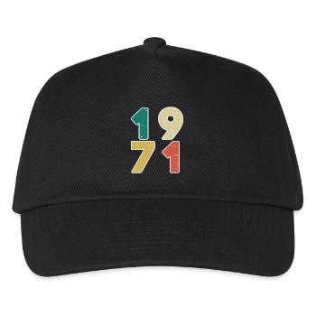 1971 - Jahrgang 1971 - Baujahr 1971 - Kinder Basecap - Schwarz - Vorne
