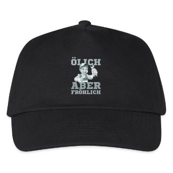 Fröhlicher Handwerker Daumenhoch - Kinder Basecap - Schwarz - Vorne