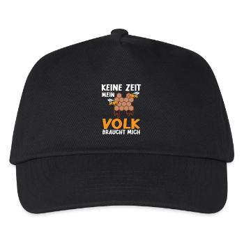 Keine Zeit mein Volk braucht mich Biene - Kinder Basecap - Schwarz - Vorne