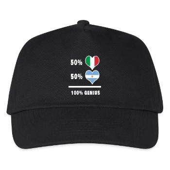 Drapeaux 100% géniaux de l’Argentine et de l’Italie - Casquette de baseball Enfant - noir - Devant