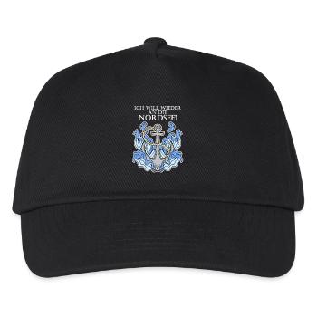 Anker Nordsee Plattdeutsch Spruch Moin - Kinder Basecap - Schwarz - Vorne