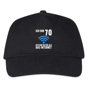 Ich bin 70 Ich bin älter als das Internet - Kinder Basecap - Schwarz - Vorne