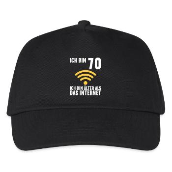 Ich bin 70 Ich bin älter als das Internet - Kinder Basecap - Schwarz - Vorne