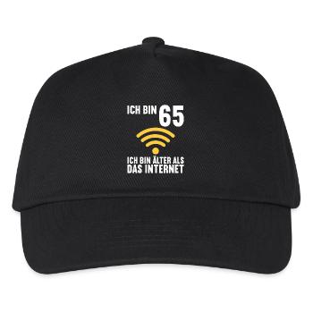 Ich bin 65 Ich bin älter als das Internet - Kinder Basecap - Schwarz - Vorne