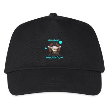 Höheres Meditation-Buddha mit Blumen - Kinder Basecap - Schwarz - Vorne