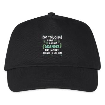 I have a crazy granddaughter grandpa - Kids’ Baseball Cap - black - Front