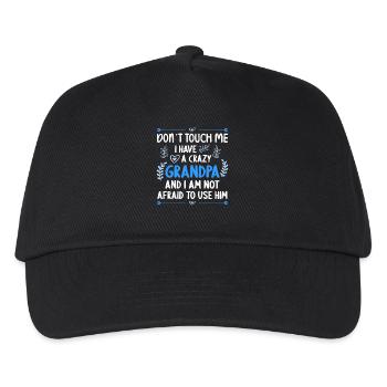 I have a crazy granddaughter grandpa - Kids’ Baseball Cap - black - Front