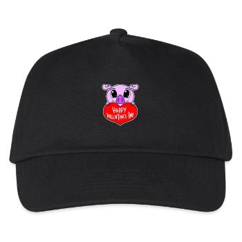 Valentine's Day Heart Pig - Kids’ Baseball Cap - black - Front