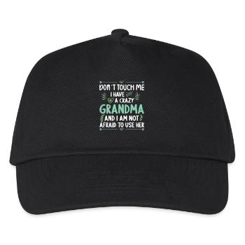 I have a crazy grandchild-grandma - Kids’ Baseball Cap - black - Front
