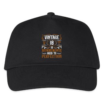18th Birthday Vintage Retro - Kids’ Baseball Cap - black - Front