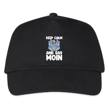 Nordsee Plattdeutsch Spruch Moin - Kinder Basecap - Schwarz - Vorne