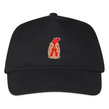 Huhn Kopf - Kinder Basecap - Schwarz - Vorne