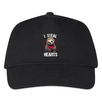 I steal hearts Faultier - Kinder Basecap - Schwarz - Vorne