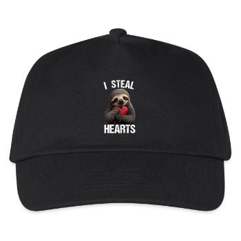 I steal hearts Faultier - Kinder Basecap - Schwarz - Vorne