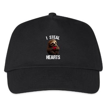 I steal hearts Faultier - Kinder Basecap - Schwarz - Vorne