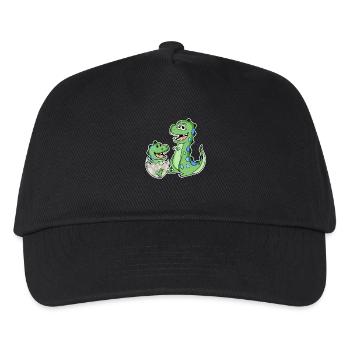 Dinosaur with baby dinosaur - Kids’ Baseball Cap - black - Front