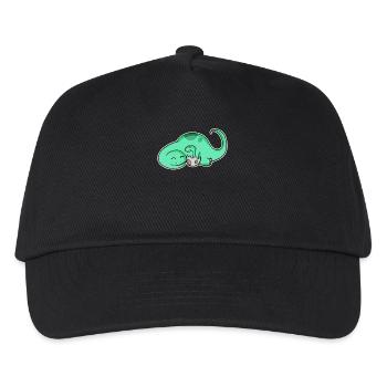 Dinosaur with baby dinosaur - Kids’ Baseball Cap - black - Front