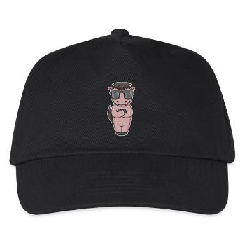 Horse with sunglasses - Kids’ Baseball Cap - black - Front