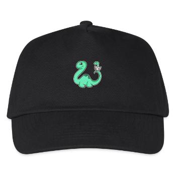 Dinosaur with baby dinosaur - Kids’ Baseball Cap - black - Front