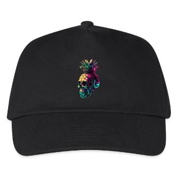 EDM Musik Rave Festival Ananas Techno - Kinder Basecap - Schwarz - Vorne