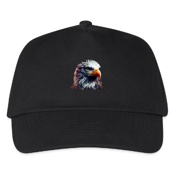 Conception polygonale cool avec un pygargue à tête blanche - Casquette de baseball Enfant - noir - Devant