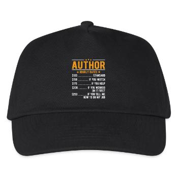 Author hourly wage - Kids’ Baseball Cap - black - Front