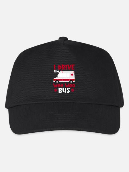 I Drive The Wee Woo Bus Ambulance Driver Paramedic - Kinder Basecap - Schwarz