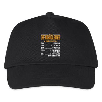 Mechanical Engineer Hourly Wage - Kids’ Baseball Cap - black - Front