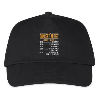Conceptual artist hourly wage - Kids’ Baseball Cap - black - Front