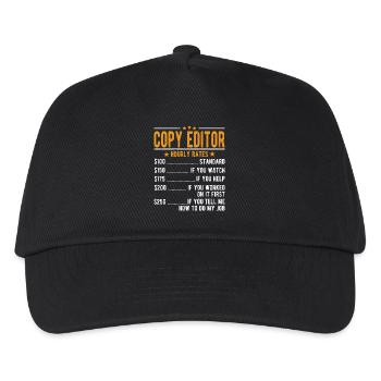 Editor Hourly Wage - Kids’ Baseball Cap - black - Front