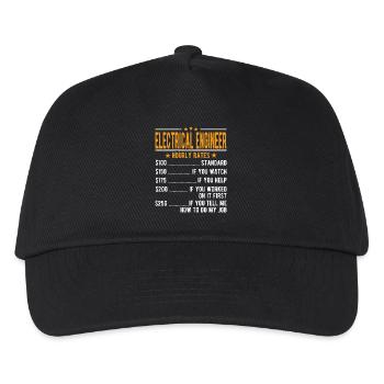 Electrical engineer hourly wage - Kids’ Baseball Cap - black - Front