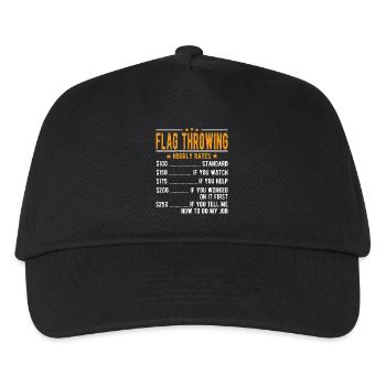 Flag throwing hourly wage - Kids’ Baseball Cap - black - Front