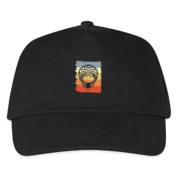 Vintage Basketballkorb - Kinder Basecap - Schwarz - Vorne