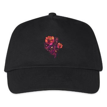 Fleurs Heureuses Aquarelle Roses - Casquette de baseball Enfant - noir - Devant