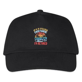 it s 5 o clock everywhere I m retired - Kinder Basecap - Schwarz - Vorne