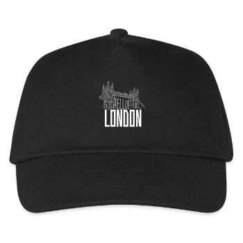 Hallo London: Tower Bridge Silhouette - Kinder Basecap - Schwarz - Vorne