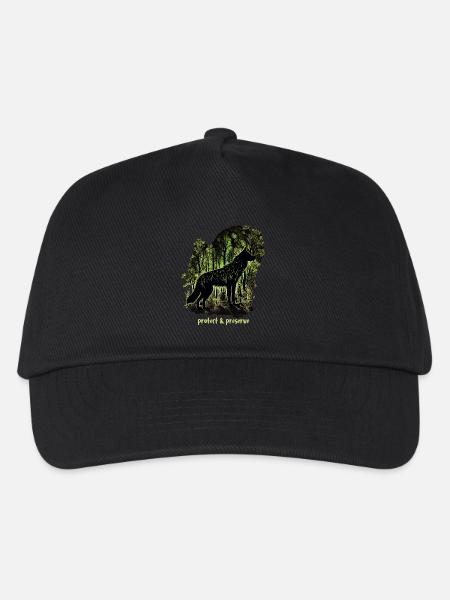 Wölfe Silhouette Naturschutz Tierschutz Wolf - Kinder Basecap - Schwarz