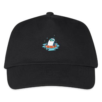 Penguin bathing with swimming tires - Kids’ Baseball Cap - black - Front
