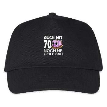 70. Geburtstag Sau Spruch lustig Geschenk - Kinder Basecap - Schwarz - Vorne