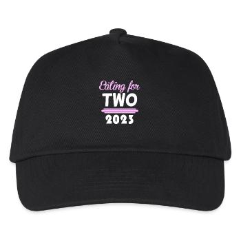 Zwillinge Schwanger Schwangerschaft 2023 - Kinder Basecap - Schwarz - Vorne