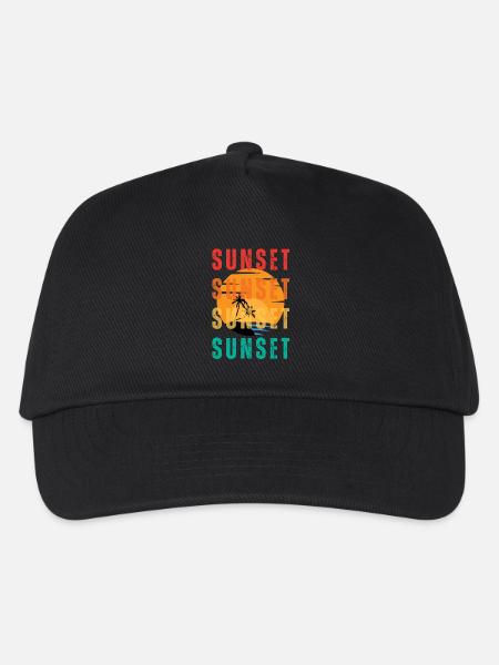 Sunset Palm Gradient - Kinder Basecap - Schwarz