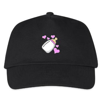 Tochter Milchflasche Mädchen Schwanger Geburt - Kinder Basecap - Schwarz - Vorne